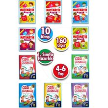 Harika Çocuk Yayınları PYD20220081 4-5-6 Yaş 10 Kitap Matematik&Çizgi Çalışması Seti