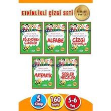 Harika Çocuk Yayınları PYD20220108 5-6 Yaş 5 Kitap 160 Sayfa İlkokula Hazırlık Çizgi Çalışmaları Seti