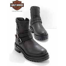 Harley Davidson HD0777055603 Siyah Hakiki Deri Kadın Bot