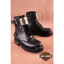 Harley Davidson Ricketson Siyah Deri Kadın Bot