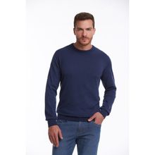 Hatemoğlu 3412ETC2A012 Indigo Regular Fit %100 Pamuk Bisiklet Yaka Triko Erkek Kazak