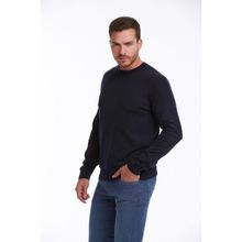 Hatemoğlu 3412ETC2A012 Lacivert Regular Fit %100 Pamuk Bisiklet Yaka Triko Erkek Kazak