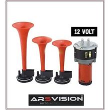 Havalı Korna 3 Borulu Motorlu 12 Volt