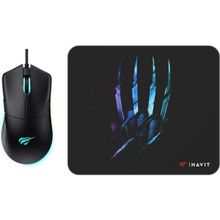 Havit Gamenote MS1037CM Siyah RGB Optik Kablolu Gaming Mouse + Mouse Pad