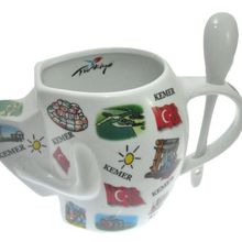 Hdmarketim 5916 Antalya Kemer Temalı El Figürlü Seramik Kupa