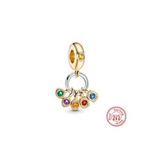 Hector&Co. Jewellery Gümüş Gold Renk Marvel İnfinity Stones Sallantılı Taşlı Charm