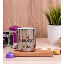 Hediye Dükkanı Kimyager Ahşap Altlıklı Mumlu Silver Kupa Bardak