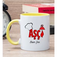 Hediye Dükkanı Kişiye Özel Aşçı Sarı Kupa Bardak