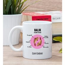 Hediye Dükkanı Kişiye Özel Balık Burcuna Beyaz Kupa Bardak