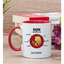 Hediye Dükkanı Kişiye Özel Başak Burcuna Hediye Kırmızı Kupa Bardak
