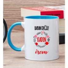 Hediye Dükkanı Kişiye Özel Bayan Değil Kadın Mavi Kupa