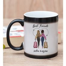 Hediye Dükkanı Kişiye Özel Best Friends Baskılı Sihirli Kupa Bardak