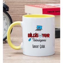Hediye Dükkanı Kişiye Özel Bilgisayar Teknisyeni Sarı Kupa Bardak