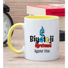 Hediye Dükkanı Kişiye Özel Biyoloji Öğretmeni Sarı Kupa Bardak