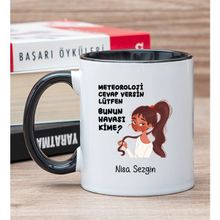 Hediye Dükkanı Kişiye Özel Bunun Havası Kime Baskılı Siyah Kupa Bardak