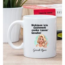 Hediye Dükkanı Kişiye Özel Canım Kendim Baskılı Beyaz Kupa Bardak