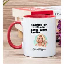 Hediye Dükkanı Kişiye Özel Canım Kendim Kırmızı Kupa