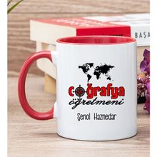 Hediye Dükkanı Kişiye Özel Coğrafya Öğretmeni Kırmızı Kupa