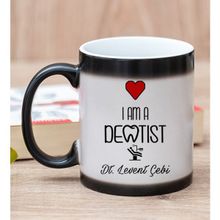 Hediye Dükkanı Kişiye Özel Dentist Baskılı Sihirli Kupa Bardak