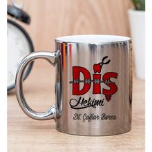 Hediye Dükkanı Kişiye Özel Diş Hekimi Silver Kupa Bardak