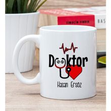 Hediye Dükkanı Kişiye Özel Doktor Beyaz Kupa Bardak