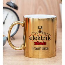 Hediye Dükkanı Kişiye Özel Elektrik Mühendisi Gold Kupa Bardak