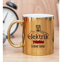 Hediye Dükkanı Kişiye Özel Elektrik Teknikeri Gold Kupa Bardak