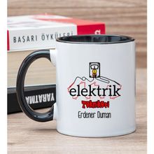 Hediye Dükkanı Kişiye Özel Elektrik Teknikeri Siyah Kupa Bardak