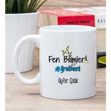 Hediye Dükkanı Kişiye Özel Fen Bilimleri Öğretmeni Beyaz Kupa Bardak