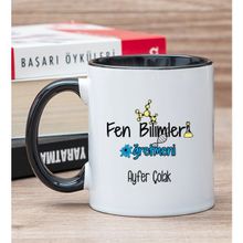 Hediye Dükkanı Kişiye Özel Fen Bilimleri Öğretmeni Siyah Kupa Bardak