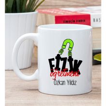 Hediye Dükkanı Kişiye Özel Fizik Öğretmeni Beyaz Kupa Bardak