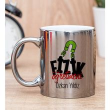 Hediye Dükkanı Kişiye Özel Fizik Öğretmeni Silver Kupa Bardak