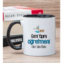 Hediye Dükkanı Kişiye Özel Gemi Yapımı Öğretmeni Siyah Kupa Bardak