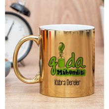 Hediye Dükkanı Kişiye Özel Gıda Mühendisi Gold Kupa Bardak