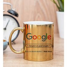 Hediye Dükkanı Kişiye Özel Google Tasarım Esprili Gold Kupa Bardak