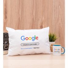 Hediye Dükkanı Kişiye Özel Google Tasarım Esprili Mavi Kupa Bardak ve Dikdörtgen Yastık
