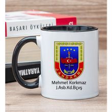 Hediye Dükkanı Kişiye Özel Jandarma Logolu Siyah Kupa Bardak
