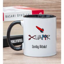 Hediye Dükkanı Kişiye Özel Kadın Kuaförü Siyah Kupa Bardak