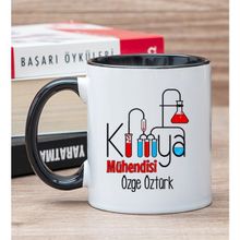 Hediye Dükkanı Kişiye Özel Kimya Mühendisi Siyah Kupa Bardak