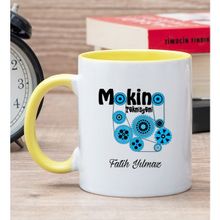 Hediye Dükkanı Kişiye Özel Makine Teknisyeni Sarı Kupa Bardak