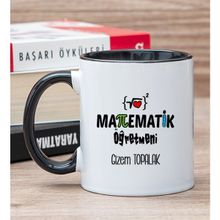 Hediye Dükkanı Kişiye Özel Matematik Öğretmeni Siyah Kupa Bardak