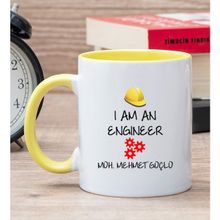 Hediye Dükkanı Kişiye Özel Mühendis Baskılı Sarı Kupa Bardak
