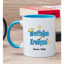 Hediye Dükkanı Kişiye Özel Mutfağın Kraliçesi Mavi Kupa