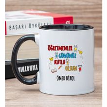 Hediye Dükkanı Kişiye Özel Öğretmenler Günü Siyah Kupa
