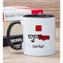 Hediye Dükkanı Kişiye Özel Optisyen Baskılı Siyah Kupa Bardak