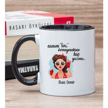 Hediye Dükkanı Kişiye Özel Övmeyeceksen Baskılı Hiç Yazma Siyah Kupa Bardak