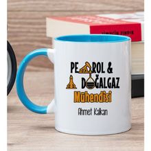 Hediye Dükkanı Kişiye Özel Petrol Mühendisi Mavi Kupa