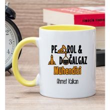 Hediye Dükkanı Kişiye Özel Petrol Mühendisi Sarı Kupa Bardak