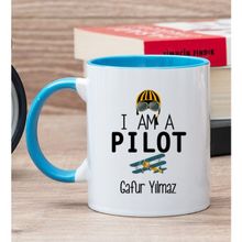 Hediye Dükkanı Kişiye Özel Pilot Mavi Kupa