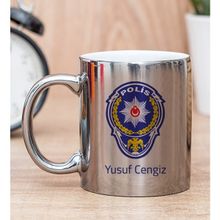 Hediye Dükkanı Kişiye Özel Polis Logolu Silver Kupa Bardak
